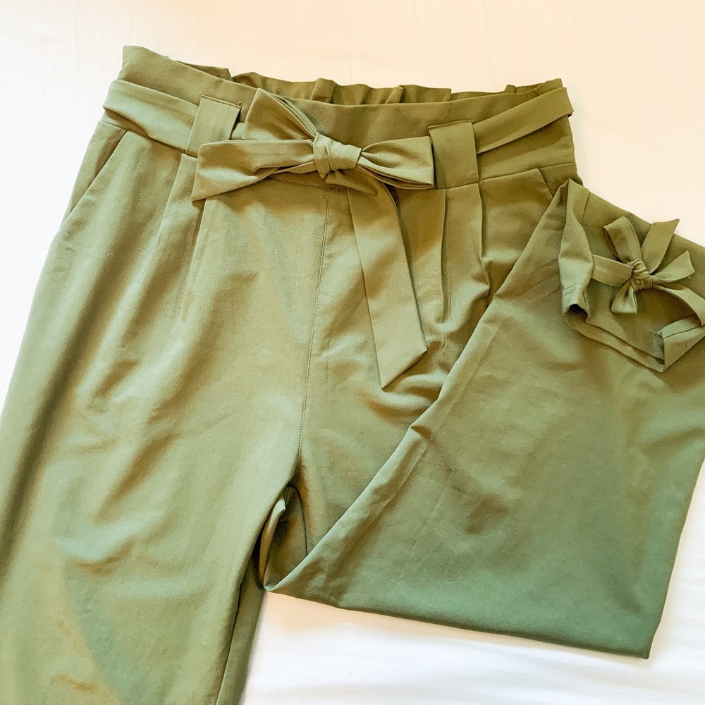 Grace Karin Paperbag Work Pant with Tie Bottom